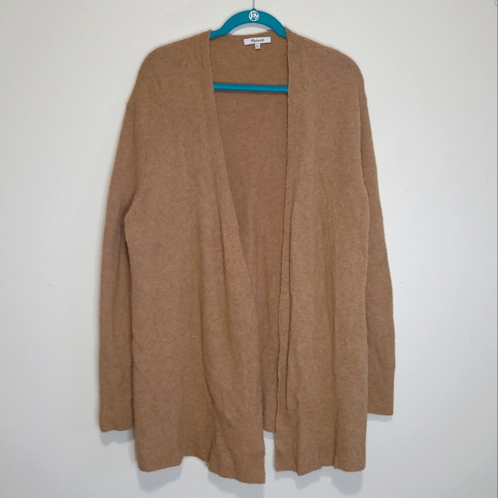 Madewell Alpaca Merino Wool Blend Super Soft Open Long Lined Cardigan Size XL